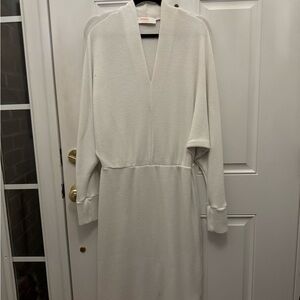 Renee C. Cream Long Sleeve Dress